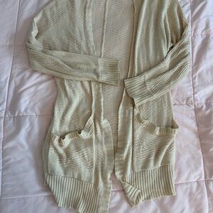 Ecote Light Cream Open-Front Cardigan
